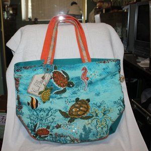 LOVELY TURQUOSE BEACH TOTE